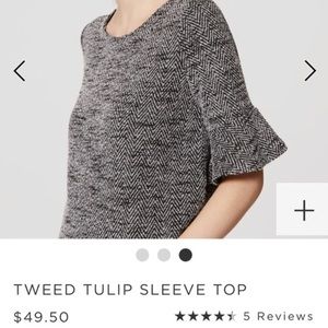 LOFT Tweed Tulip Sleeve Top